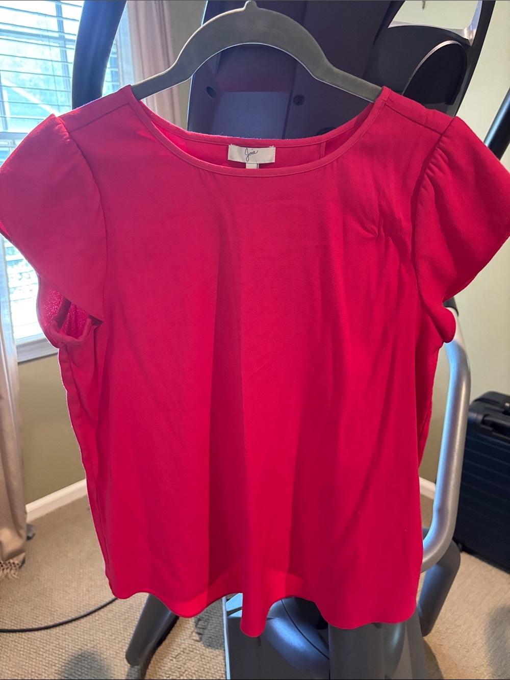 Joie Bright Fuchsia Short Sleeve Scoop Neck Blouse